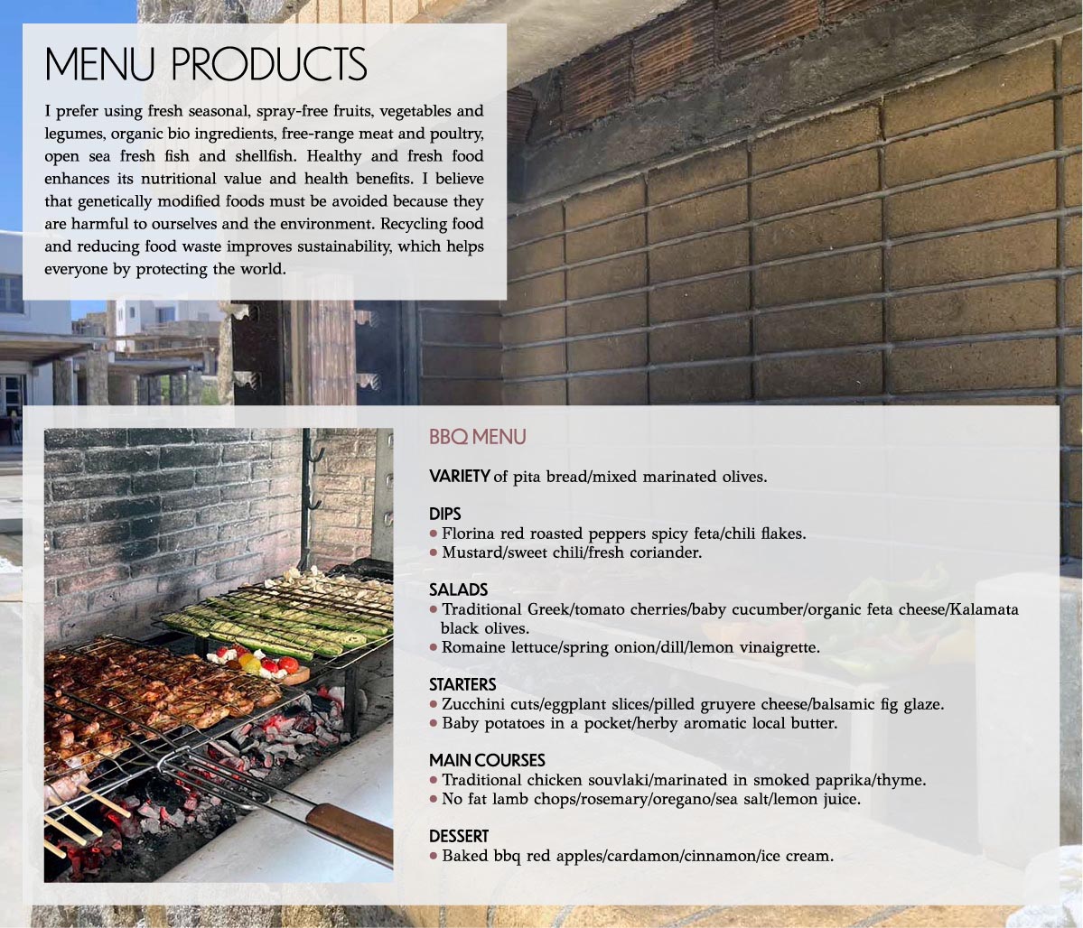 Nicolas Papathanasiou Private Chef Barbeque Menu